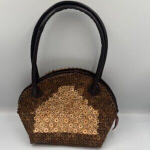 NEW Coconut Shell Button Beaded Handbag Brown‎ Wooden Satchel Purse